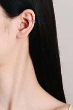 Sparkling sterling silver moissanite cuff earrings with matching box