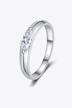 Moissanite Rhodium-Plated Ring Silver Rings