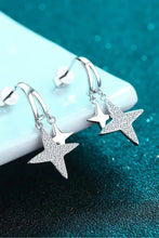 Moissanite Star Rhodium-Plated Drop Earrings Earrings
