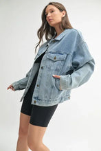 MONO B Boxy-Cut Denim Jacket Woman Outerwear