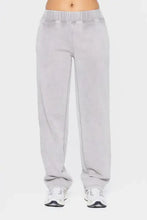 Mono B Elastic Waist Fleece Pants with Pockets Light Gray Woman Pants