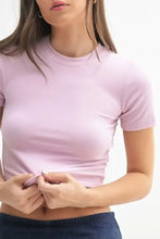 MONO B Essential Micro-ribbed Cropped Athleisure Tee Woman Activewear