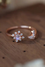 Moonstone 18K Rose Gold-Plated Open Ring Rose Gold One Size Rings