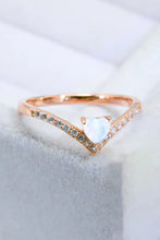 Moonstone Heart-Shaped Ring Rings