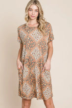 Multicolored Leaves Jacquard Dress with Floral Patchwork Print