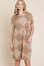 Multicolored Leaves Jacquard Dress with Floral Patchwork Print