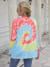 Multicolored Tie Dye Long Sleeve Round Neck Shirt for Women Woman T Shirts