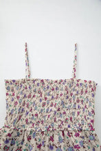 Multicolour Bohemian Ditsy Floral Smocked Fit Flare Sundress Woman Casual Dress