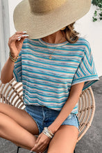 Multicolour Striped Wide Sleeve Knit Top for Women
