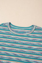 Multicolour Striped Wide Sleeve Knit Top for Women Woman T Shirts