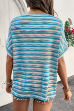 Multicolour Striped Wide Sleeve Knit Top for Women