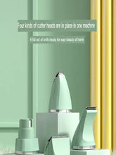 Mint green multifunctional pet grooming kit with silver accents