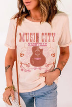 MUSIC CITY Cuffed Short Sleeve Tee Peach Woman T Shirts