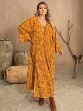 Mustard Floral Maxi Dress with Slit and Sleeveless Design Tangerine