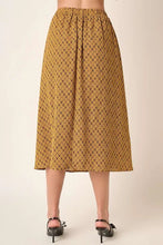 Mustard Printed Midi Skirt with Flattering Silhouette