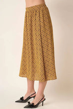 Mustard Printed Midi Skirt with Flattering Silhouette