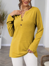 Mustard Yellow Long Sleeve Button Up Tunic Shirt for Women Mustard