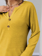 Mustard Yellow Long Sleeve Button Up Tunic Shirt for Women