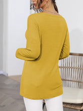 Mustard Yellow Long Sleeve Button Up Tunic Shirt for Women