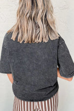 Nashville Graphic Acid Washed Gray Cotton T-Shirt for Women