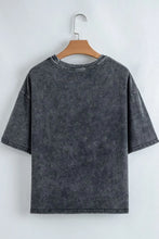 Nashville Graphic Acid Washed Gray Cotton T-Shirt for Women