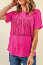 Nashville Hot Pink Rhinestone Graphic Tee for Women Hot Pink