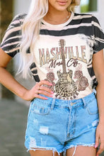 Nashville Music City graphic round neck short sleeve t-shirt and denim shorts