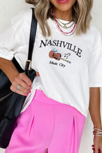 Nashville Music City White T Shirt for Women with Music City Print Woman T Shirts