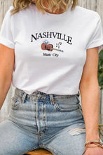 Nashville Music City White T Shirt for Women with Music City Print Woman T Shirts