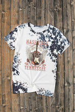 Nashville Tennessee Marbled Sleeve Tie Dye Graphic T Shirt for Women