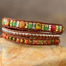Bracelet tissé en pierre naturelle orange Taille unique Bracelets