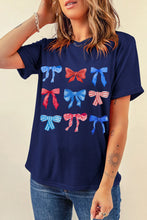 Navy Blue Bow Pattern Women's T-Shirt