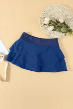 Navy Blue Ruffled Swim Skirt Stretchy Swim Bottom Swim Bottoms