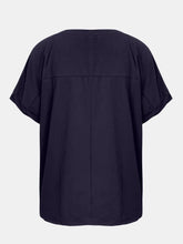 Navy Blue Sequin Baseball T-Shirt for Women
