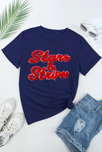 Navy Blue Stars and Stripes Womens T Shirt