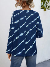 Navy Blue Tie Dye Long Sleeve Shirt for Women