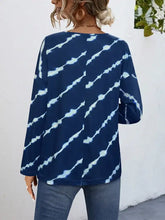 Navy Blue Tie Dye Long Sleeve Shirt for Women Woman T Shirts