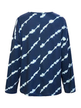 Navy Blue Tie Dye Long Sleeve Shirt for Women Woman T Shirts
