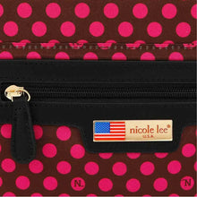 Nicole Lee USA nylon multifunctional bucket bag with polka dots and zip pocket