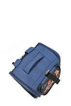 Nicole Lee USA expandable pet carrier backpack in blue with cat print