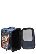 Nicole Lee USA expandable pet carrier backpack with blue colorful cartoon dog design