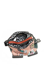 Nicole Lee USA multifunction handbag with adjustable strap, colorful exterior and checkered lining