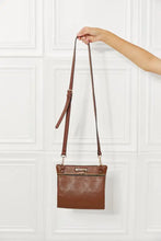 Nicole Lee USA pebbled vegan leather handbag with quilted brown crossbody design