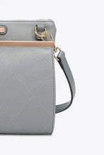 Nicole Lee USA pebbled vegan leather quilted crossbody bag with rose gold hardware