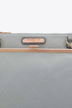 Nicole Lee USA pebbled vegan leather handbag in light gray with rose gold hardware