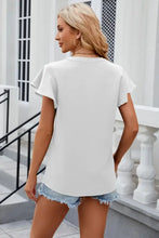 Notched Cap Sleeve T-Shirt Woman T Shirts