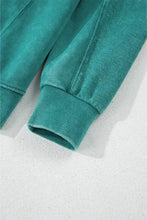 Berry pink notched drop shoulder long sleeve sweatshirt for women