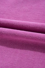 Berry pink notched drop shoulder long sleeve sweatshirt with magenta cushion texture