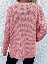 Notched Long Sleeve Sweater Sweater Pullovers