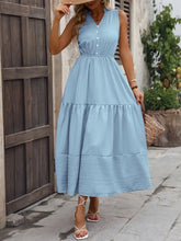 Notched Sleeveless Maxi Tank Dress Woman Maxi Dress